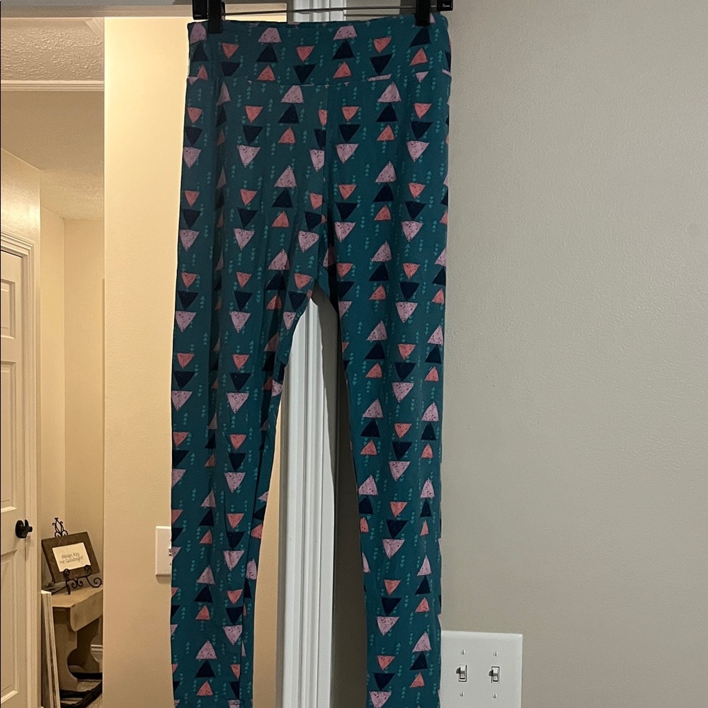 Teal and Pink Geometric women’s Leggings